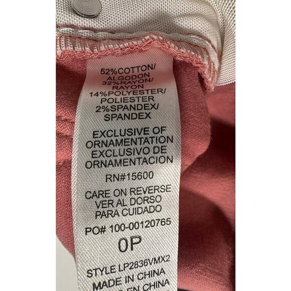 Wit & Wisdom 0P Petite Coral Pink Pants - Picture 4 of 8